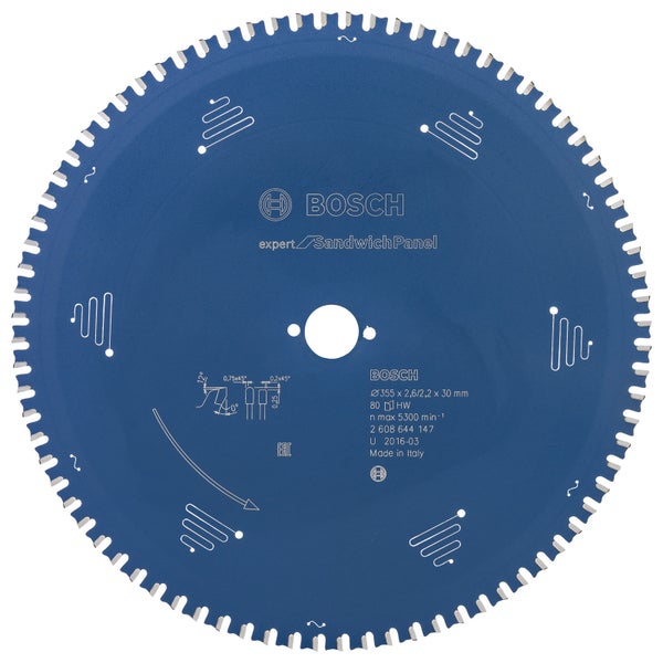 Bosch Logo Expert Sandwich Panel Sägeblatt mit 355 Millimeter Durchmesser