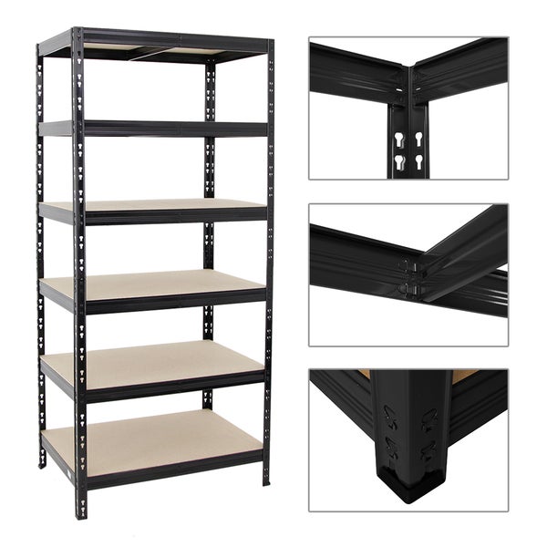 PROREGAL Mega Deal 5x Schwerlastregal Giant Tiger HxBxT 200 x 90 x 60 cm Fachlast 265 kg 6-Ebenen Schwarz