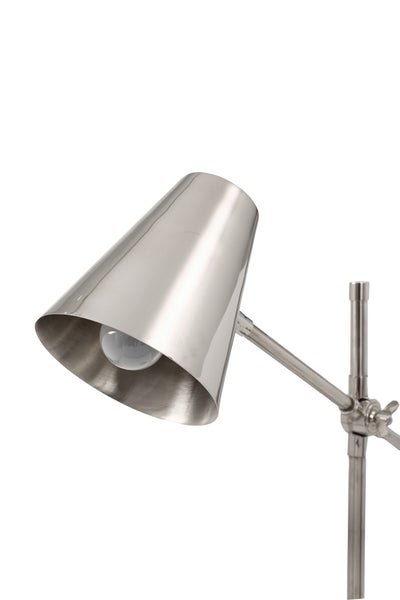 Minimalistische Tischlampe Silber, Tischleuchte modern | Wohnzimmer Esszimmer Leuchte