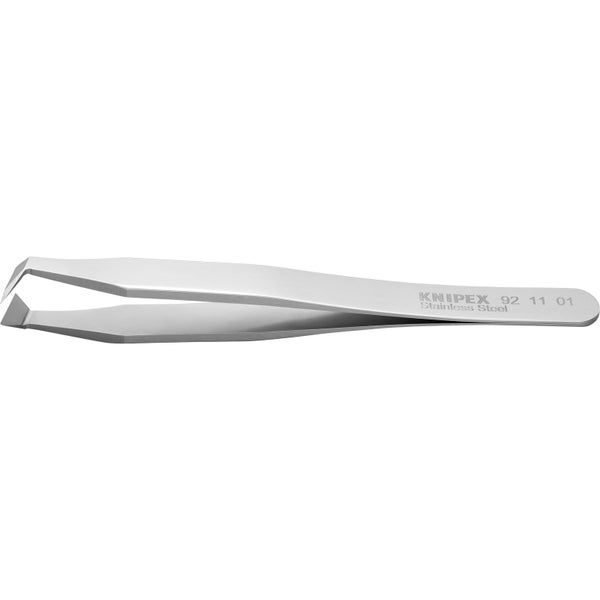 Knipex Präzisionspinzette aus Edelstahl mit abgewinkelten Spitzen.