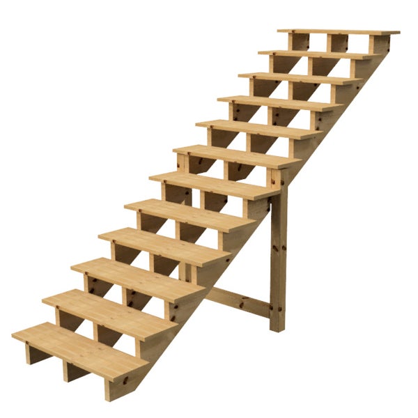 Holztreppe mit Stufen