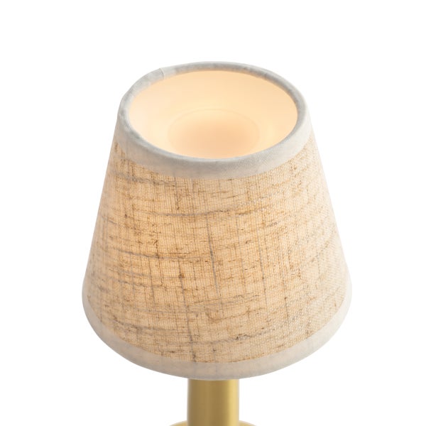 Set mit 2 Tischleuchten Gold mit Beige RGBW wiederaufladbar - Elise