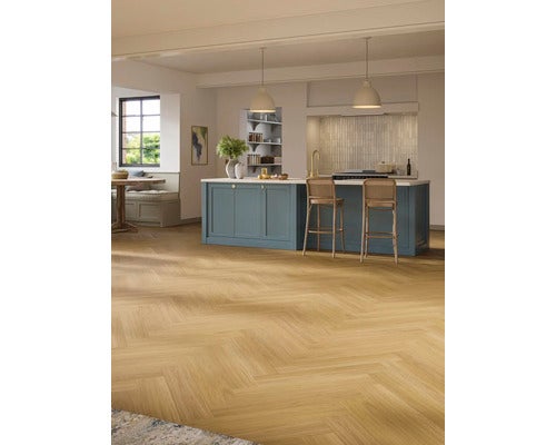 Vinylboden Trendtime 3 Eiche Ocford Karamellbraun Fischgrät 730 x 146 x 5 mm