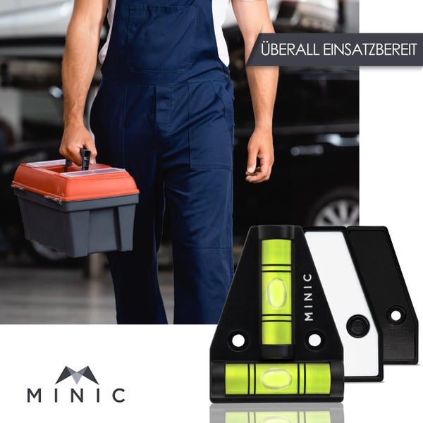 MINIC Magnetische-Kreuzwasserwaage - Wasserwaage klein - Strapazierfähig und Bruchsicher - Wohnmobil Zubehör - Starker Magnet - Wohnwagen Gadgets - mini Wasserwaage - Ducato Camping Zubehör Innen