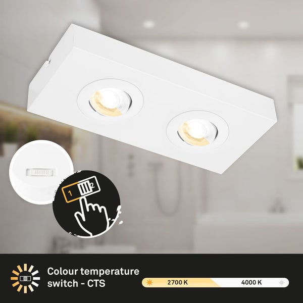 CTS LED ceiling light, white, 2xLED-platine/4W