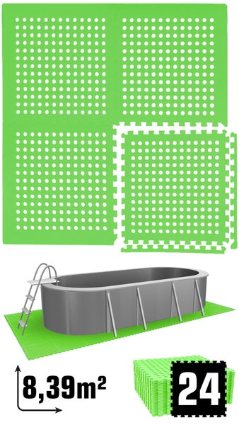 eyepower 8,4 m² Poolunterlage - 24 EVA Matten 62x62 - Outdoor Pool Unterlage - Unterlegmatten Set