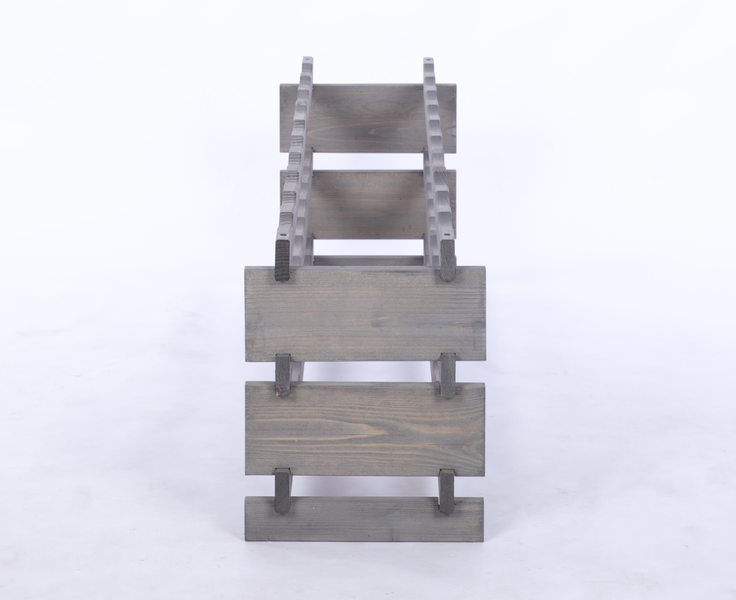 Weinregal VINOTECA FLEX PRO HxBxT 37x103x28cm 30 Flaschen auf 3 Ebene Massives Kiefernholz Grau