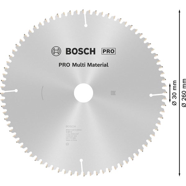 Bosch PRO Multi Material Kreissägeblatt 260 x 3,2 x 30 mm - 2608641204