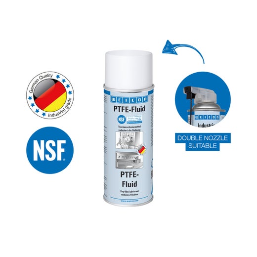 WEICON PTFE-Fluid|fettfreies Trockenschmiermittel für den Lebensmittelbereich NSF H2|400 ml|weiß, milchig