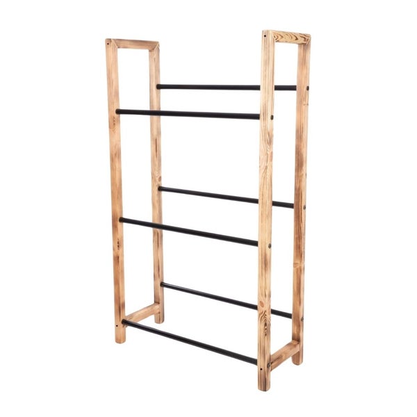 PROREGAL Getränkekistenregal HUNSRÜCK HxBxT 138x82x32cm 6 Kisten auf 3 Ebenen Massives Kiefernholz Gebrannt