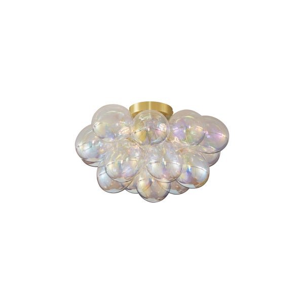 Design Deckenleuchte Messing mit Regenbogenglas 4-flammig - Uvas