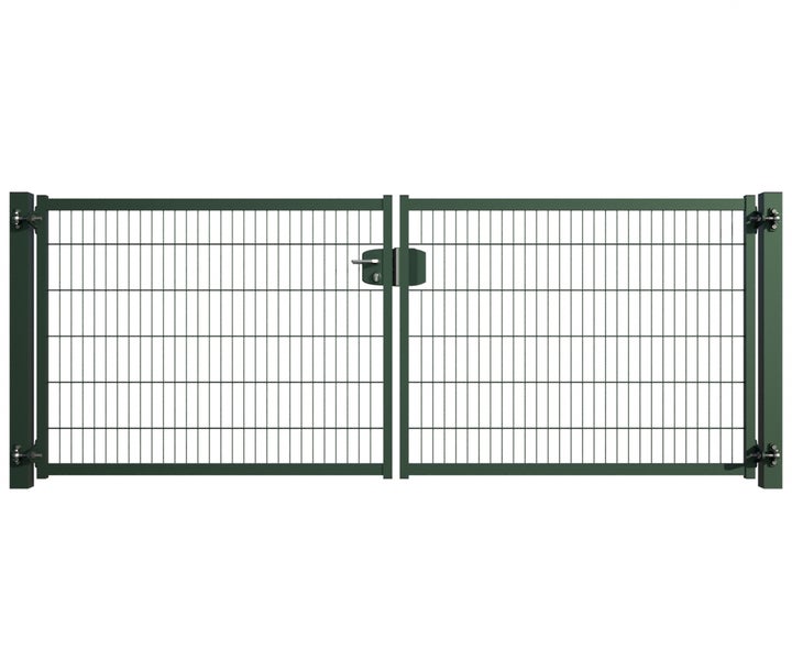 Doppeltor aus Metallgitter für den Gartenzaun