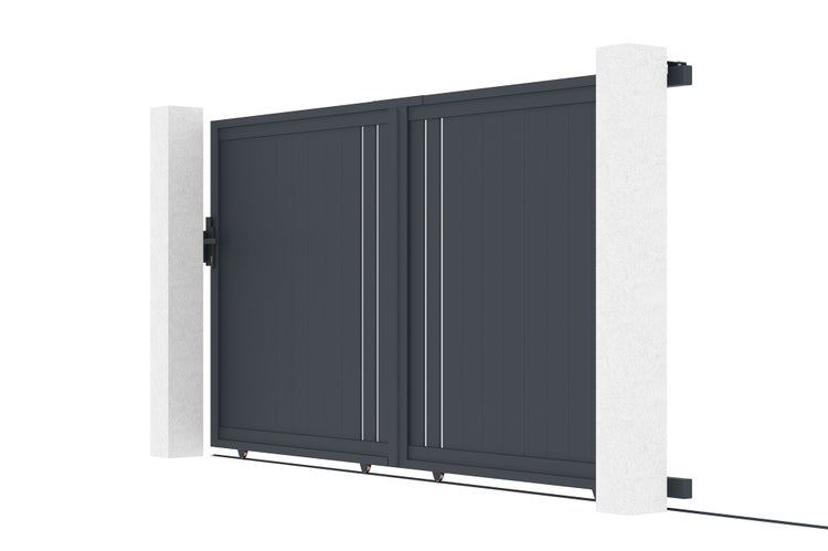 Schiebetor 3,5 m GIONA H.180 graues Aluminium