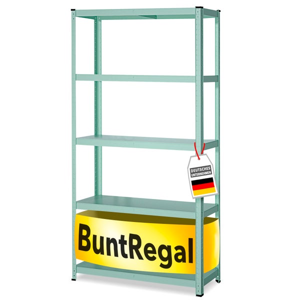 FLOORDIREKT Buntregal Kleur - Pastellfarben - Modernes Wohnregal - Lichtgrün - 172 x 90 x 30 cm