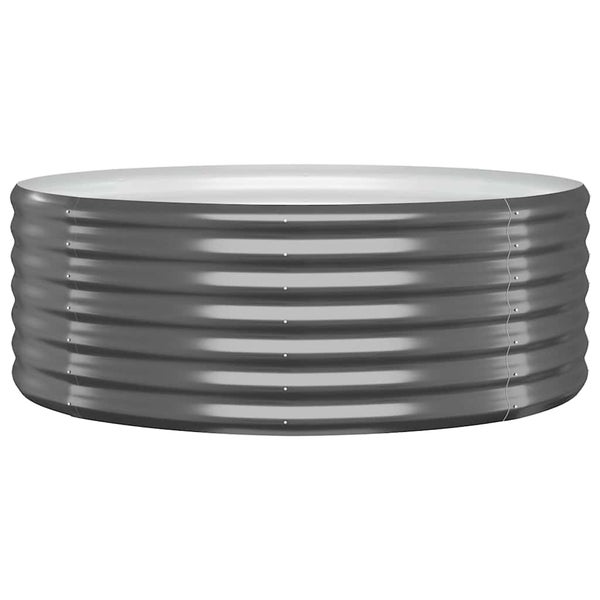 Rundes Hochbeet aus Metall mit Wellenprofil