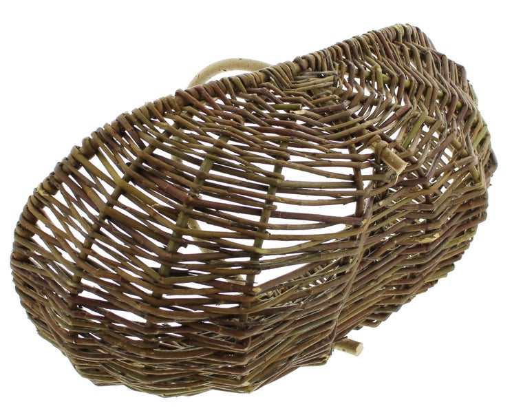 FRANK FLECHTWAREN | Korb Holzbügel, groß, WEIDE, 57 x 34 x 22 cm, GH 30 cm