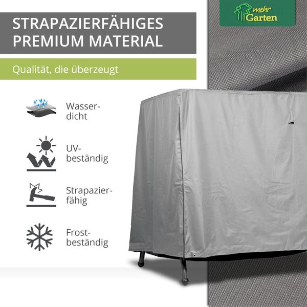 Mehr Garten Hollywoodschaukel Abdeckung I Gartenmöbel Abdeckung Wasserdicht I Hollywoodschaukel 3 Sitzer Abdeckung I UV-beständig & wetterfest I 250x145x160cm I Oxford 600D Gewebe