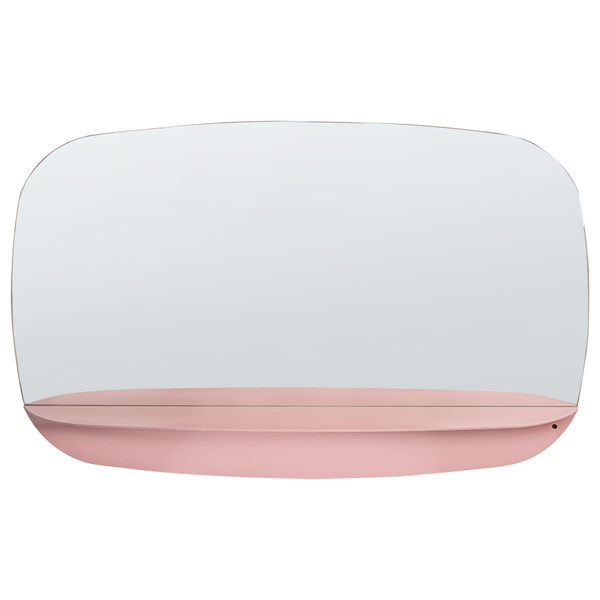 Wandspiegel mit Ablage DOSNON 80 cm 50 cm Metall Rosa