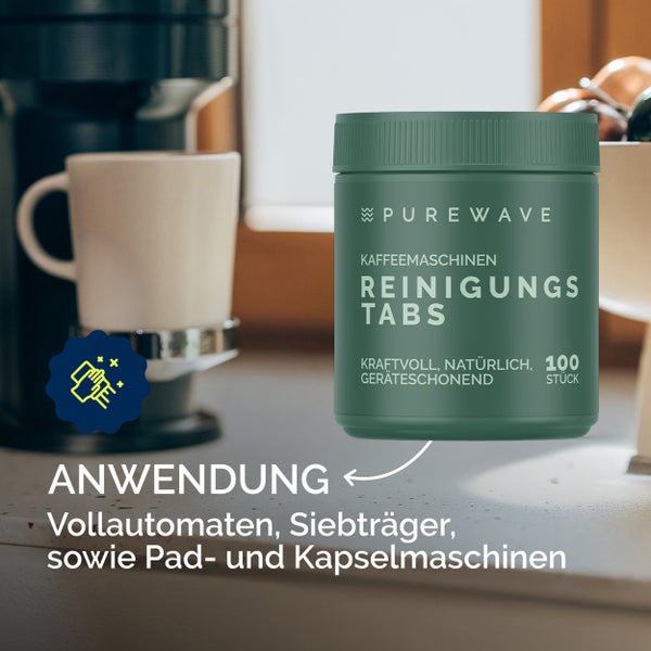 PUREWAVE Kaffeemaschinen Reinigungstabs, 100 stk.