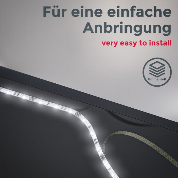LED Strip 3 m - dimmbar, Fernbedienung, Farbwechsel, Silikonmantel, kürzbar, RGB