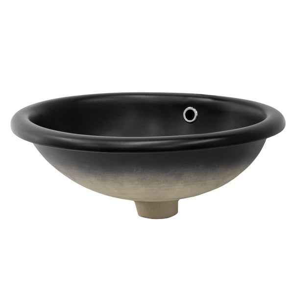 ML-Design Waschbecken aus Keramik Schwarz matt 49x40,5x19,5 cm Oval mit Ablaufgarnitur, Einbauwaschbecken mit Überlauf, Aufsatzwaschbecken Einbauwaschtisch Waschschale Handwaschbecken, für Badezimmer