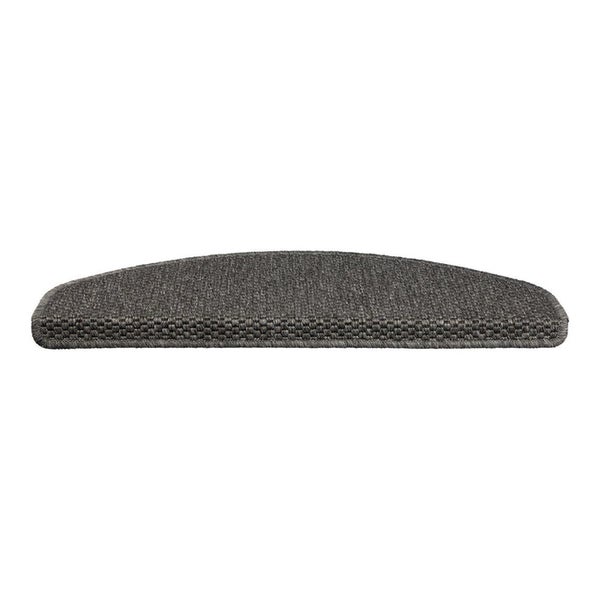 FLOORDIREKT Stufenmatte Kalkutta - Sisaloptik - Schlingenpol - Selbstklebend - Anthrazit - Halbrund - 23,5 x 65 cm