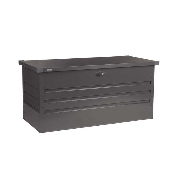 Home Deluxe - Metallaufbewahrungsbox - MEGABOX XXL, Anthrazit - 600 L Fassungsvermögen, Maße: 158 x 64 x 62 cm, verzinktes Stahlblech, wasserdicht I Aufbewahrungsbox mit Deckel Gartenbox Auflagenbox
