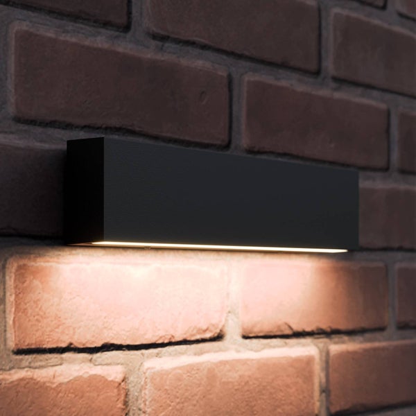 Lucande LED Wandleuchte außen Elvira (Modern) in Schwarz aus Aluminium (1 flammig, ) - Außenwandleuchten Wandlampe Led Außenlampe Outdoor für Außenwand/Hauswand Haus Terrasse &