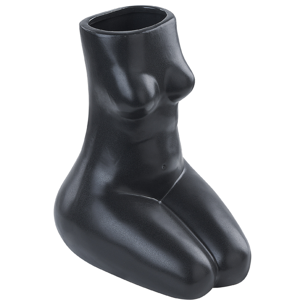 Blumenvase PYRGOS Keramik 22 cm Schwarz