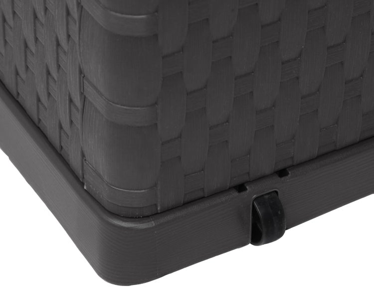 Ondis24 Kissenbox Auflagenbox Rattan anthrazit, Aufbewahrungsbox, Box