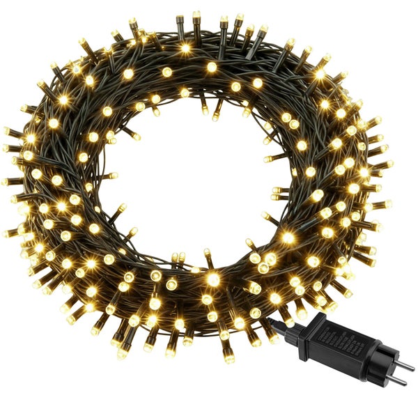 LED Lichterkette mit vielen Leuchtdioden auf einer Spule gewickelt inklusive Netzstecker mit Timerfunktion fuer den Innen und Aussenbereich