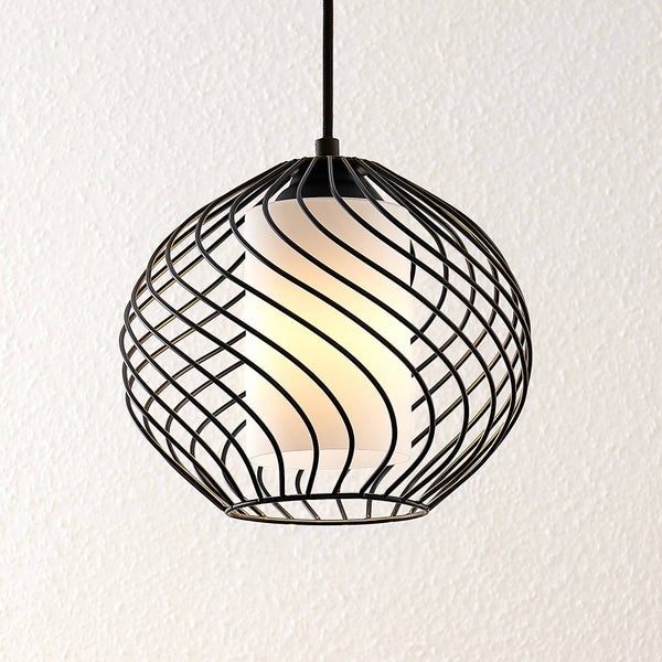 Lindby Pendelleuchte Cedrice (Retro, Vintage Antik) in Schwarz aus Metall (1 flammig E27) - Deckenlampe Esstischlampe Hängelampe Hängeleuchte Wohnzimmerleuchte
