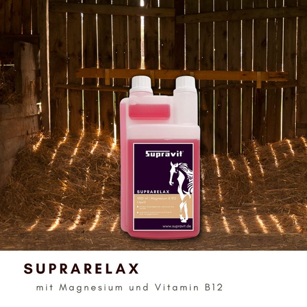 Flasche Suprarelax mit Magnesium und Vitamin B12 für Pferde