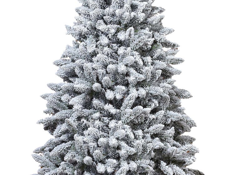 Dekorierter künstlicher Weihnachtsbaum mit 124 Ornamenten SANTA CLAUS 240 cm Baum mit Ständer und Weihnachtsschmuck