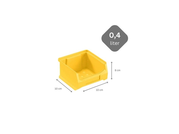 PROREGAL SuperSparSet 48x Gelbe Sichtlagerbox 1.0 HxBxT 6 x 10 x 10 cm 0,4 Liter Sichtlagerbehälter