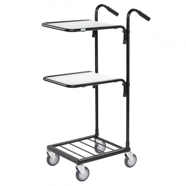 Servierwagen mit zwei Ablageflächen und einem unteren Gitter