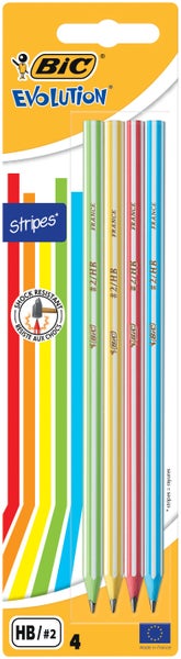 BIC Bleistift Evolution Stripes HB 4er Set