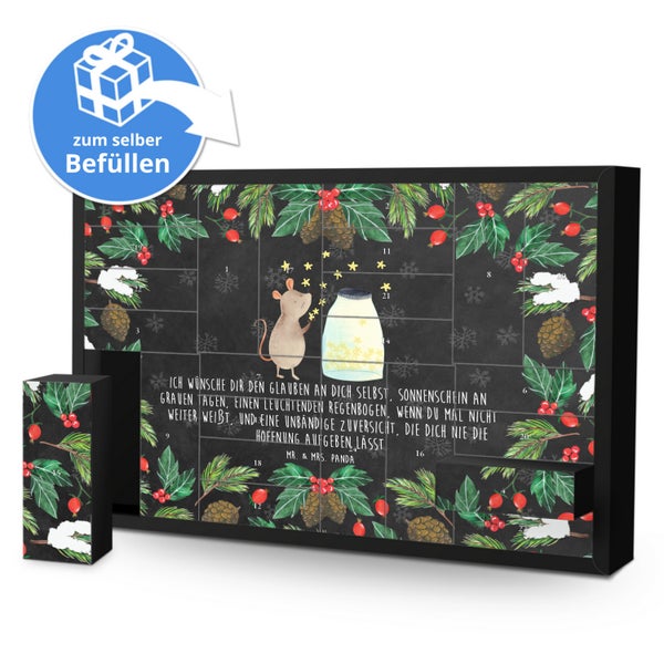 Mr. & Mrs. Panda Befüllbarer Adventskalender Maus Sterne - Schwarz