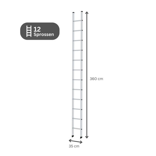 PROREGAL Sprossen-Anlegeleiter 350 mm Breit Ohne Traverse 12 Sprossen