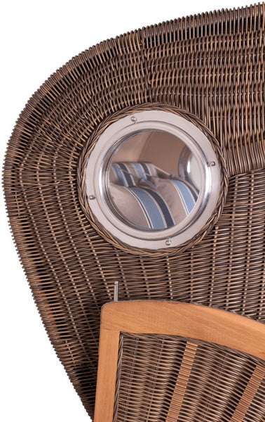 Strandkorb Rantum Teak PE grey Dessin 580