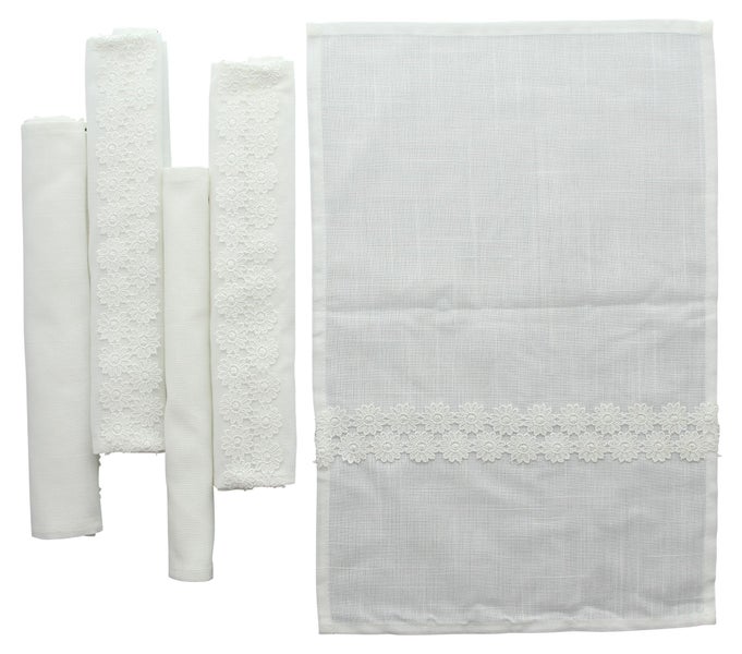 FRANK FLECHTWAREN | Platzmatte Spitzenblümchen, 2er Set, POLYESTER, 30 x 45 cm
