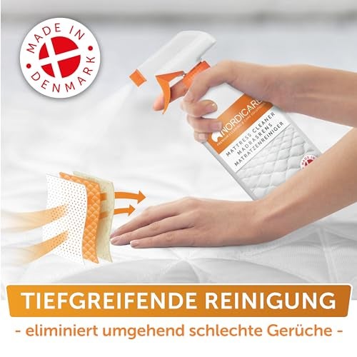 Nordicare Matratzenreiniger [500ml] Spray für Matratze und Bettwäsche, Matratzen Reinigungsmittel, Bettreiniger, Matratzen Reiniger Geruchsentferner