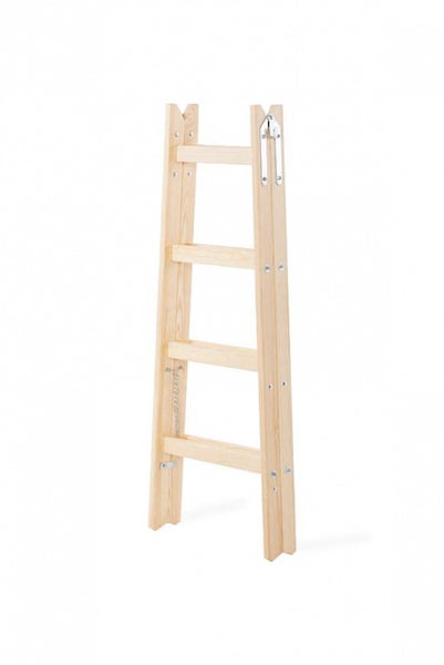 PROREGAL Wood Double Giraffe Holz-Sprossen-Stehleiter mit Sicherheitskette 2 x 5 Sprossen 163 cm Hoch Trittleiter Bockleiter Sprossen-Doppellleiter