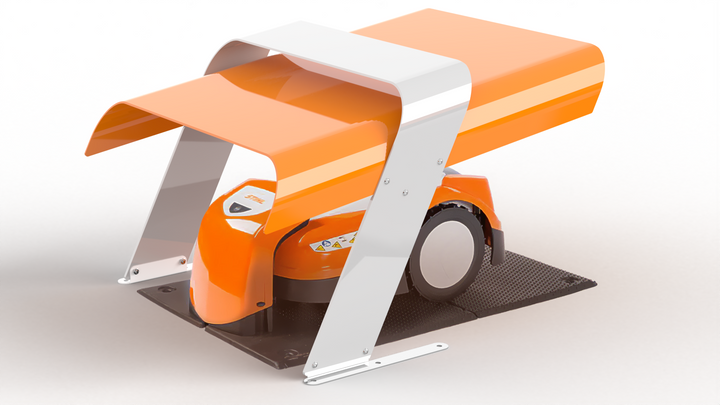 Rasenmähroboter mit Überdachung