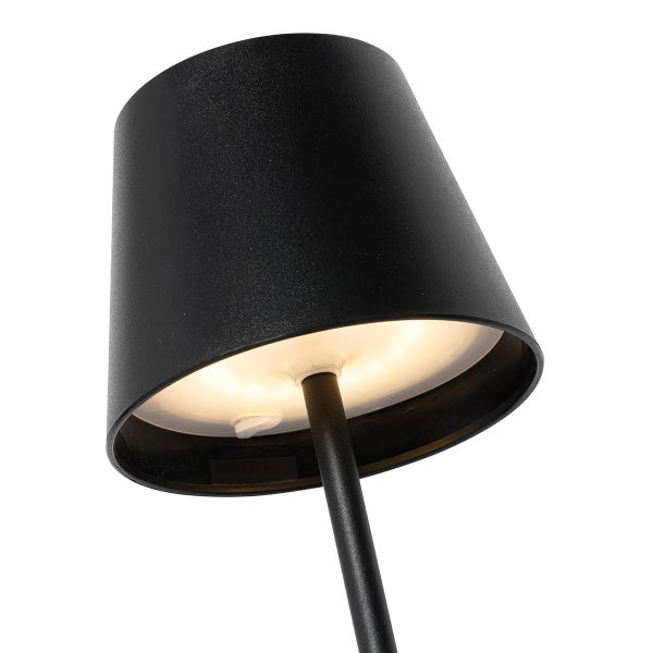Moderne Tischleuchte mit kegelförmigem Leuchtenschirm und integrierter LED Lichtquelle zur stimmungsvollen Beleuchtung.