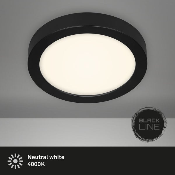 LED Deckenleuchte Deckenlampe Metall schwarz 16,5W dimmbar Ø 22,5cm Briloner