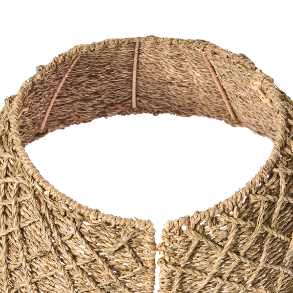 Runder Lampenschirm aus geflochtenem Naturmaterial