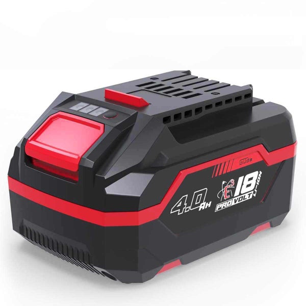 Güde Akku-Pack 18 Volt 4,0 Amperestunden Lithium-Ionen aus der Pro Volt Serie mit Ladestandsanzeige.