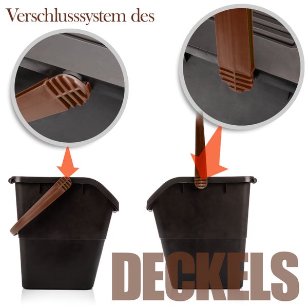 BigDean Mülltrennsystem 3x 28L Mülleimer in anthrazit mit Deckel in unterschiedlichen Farben – Abfalleimer Müllbehälter stapelbar – einfache Mülltrennung für Papier, Plastik und Biomüll