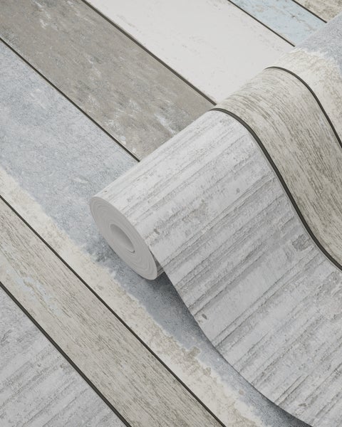 Tapetenrolle mit Holzplanken Design